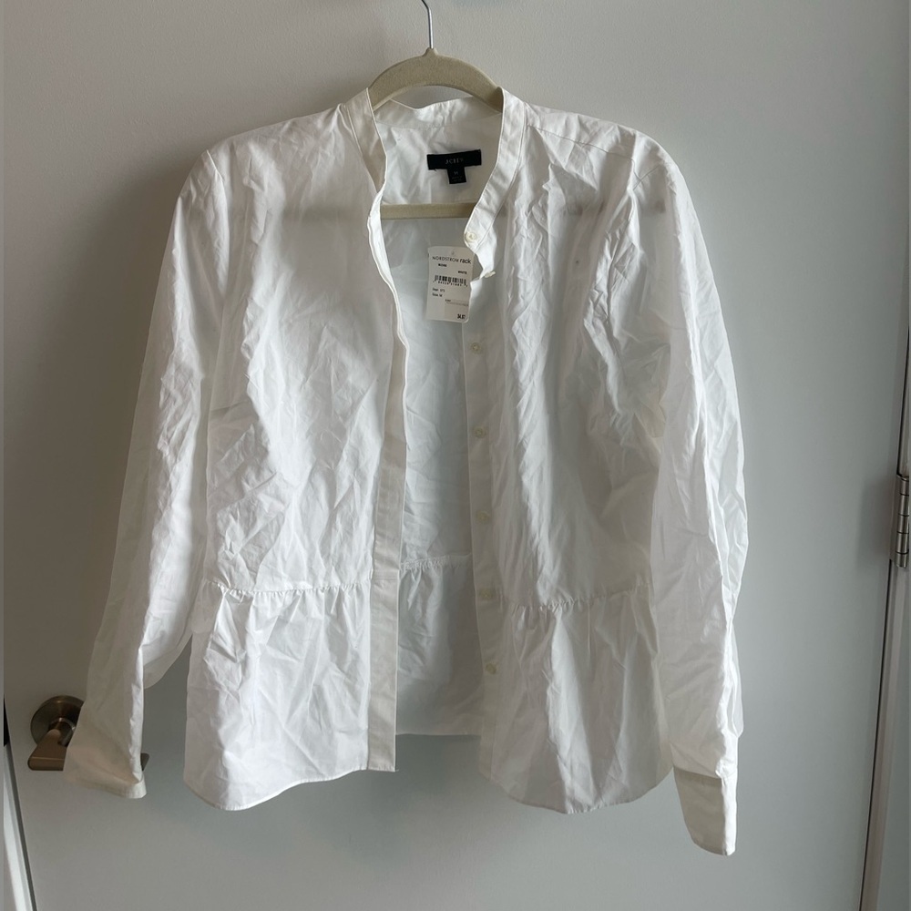 J Crew White Button-Up Shirt